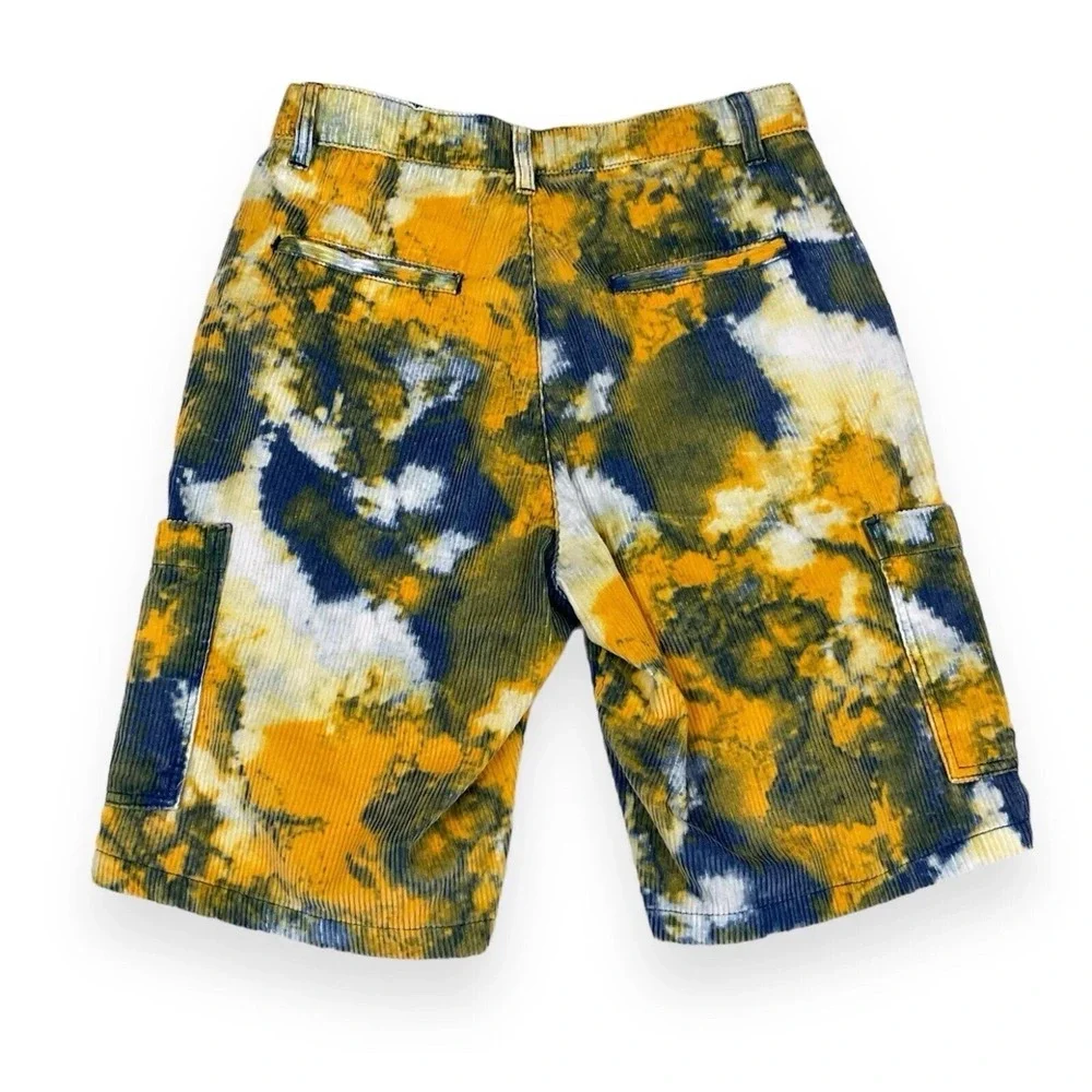 Topman Shorts Mens Size 28 Multicolor Watercolor Corduroy Bermuda Cargo NWOT